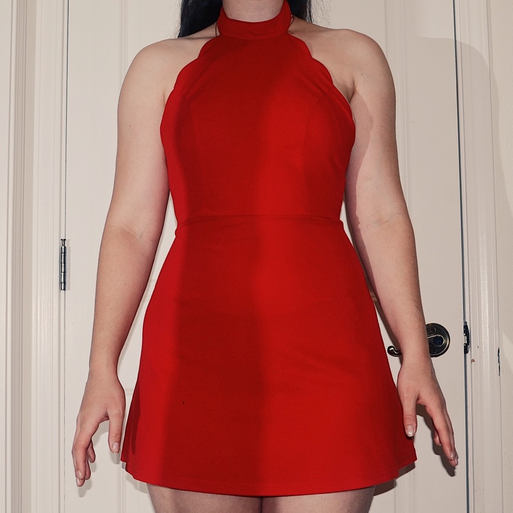 Red Backless Mini Dress